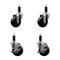 Service Caster 3.5'' SS Soft Rubber Wheel Swivel 1-1/8'' Expanding Stem Caster Set 2 Brakes, 4PK SCC-SSEX20S3514-SRS-2-TLB-2-118 - alternate 1